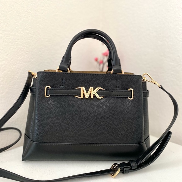 Michael Kors Reed SM Pebbled Leather Belted Satchel - Picture 1 of 11